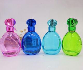 perfume bottle cheap recycled glass bottles black blue red pink green cap plastic and metal roll frog