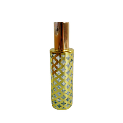 Golden Color Refillable Glass Perfume Bottle , Customize Shape Mini Fragrance Bottles