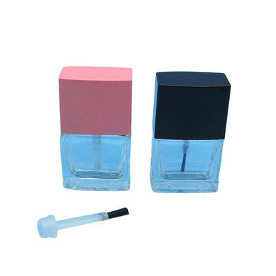 Clear Empty Glass Nail Polish Bottles , 12ml Empty Square Nail Polish Bottles