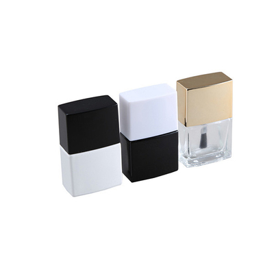 Clear Empty Glass Nail Polish Bottles , 12ml Empty Square Nail Polish Bottles