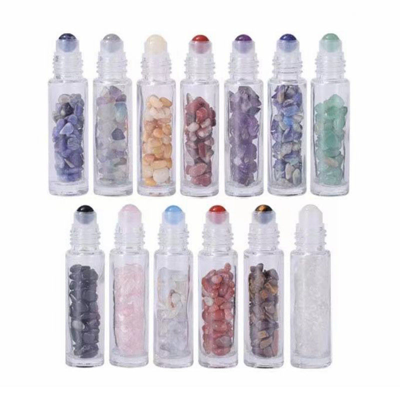 Bottle Cap Wood 5ml Roll On Bottles Refillable Gemstone Essential Oil Roller Bottles